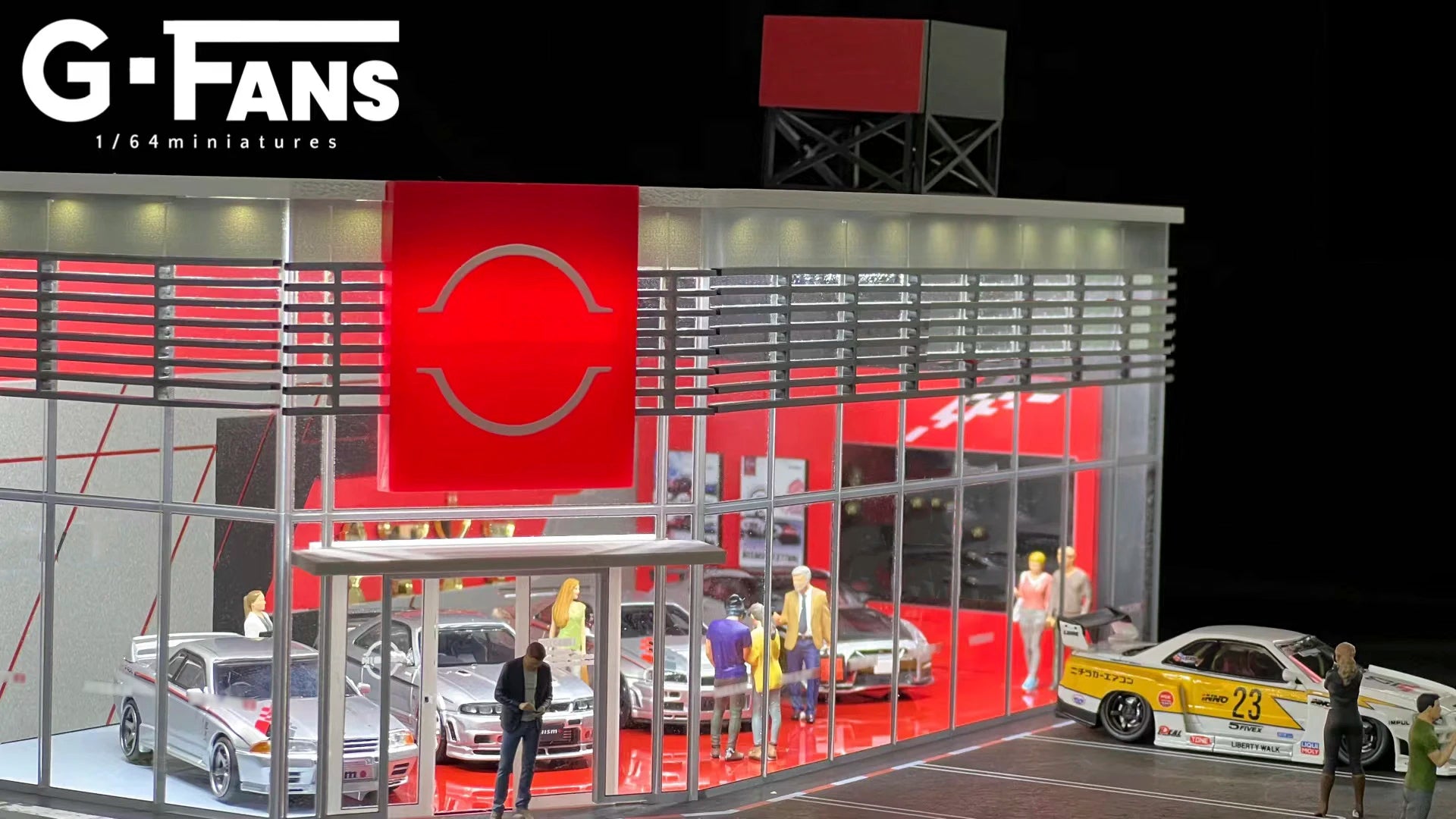 GFans 1:64 Scale Car Garage Diorama Model with LED Lights