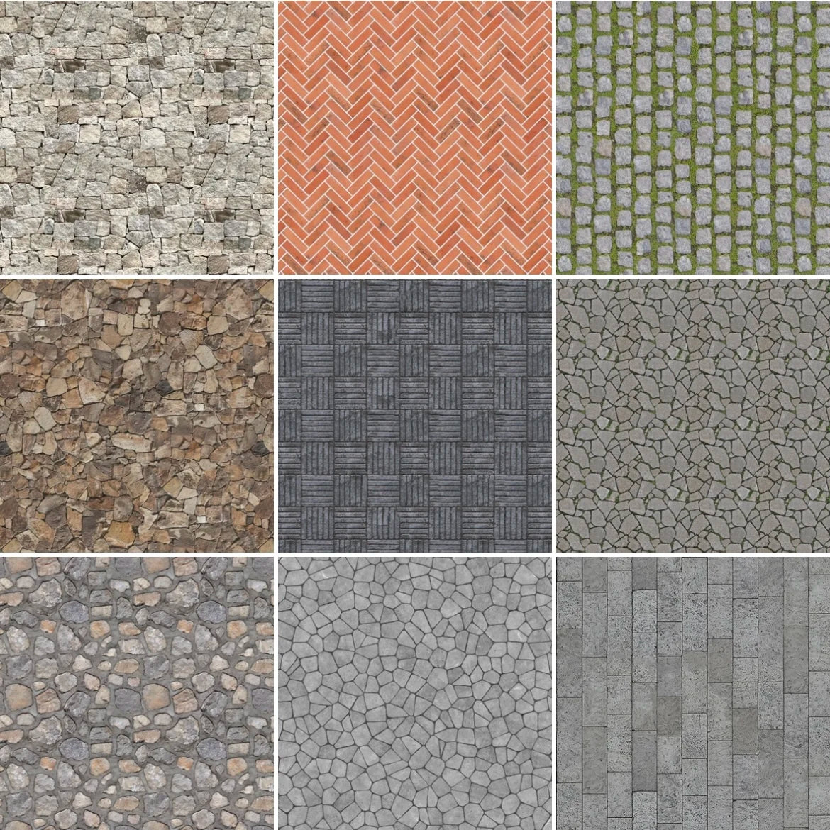 Miniature Road & Pavement Sticker Set (2pcs, 21x29cm)