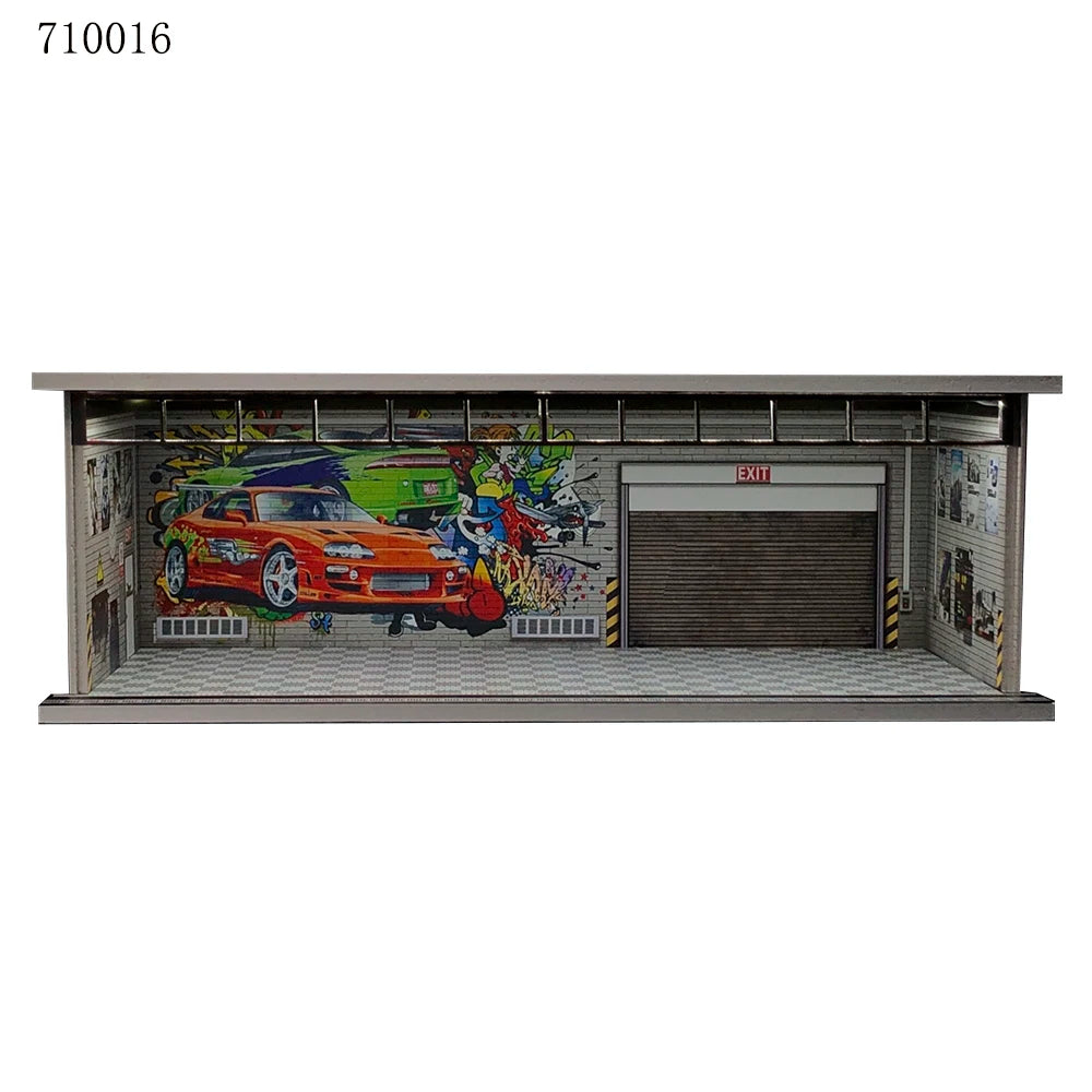 GFans 1:64 Scale Car Garage Diorama Model with LED Lights