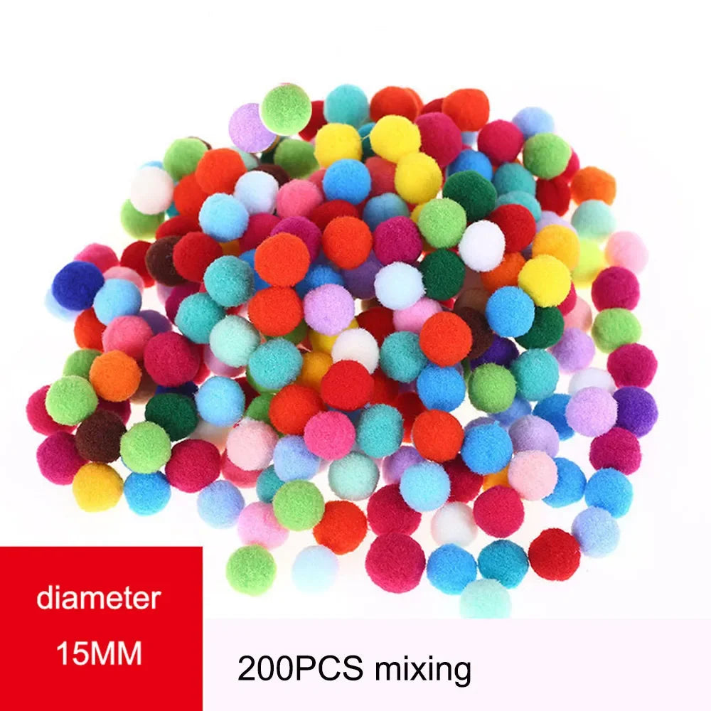 Mixed Size Fluffy Pom Pom Balls for DIY Crafts