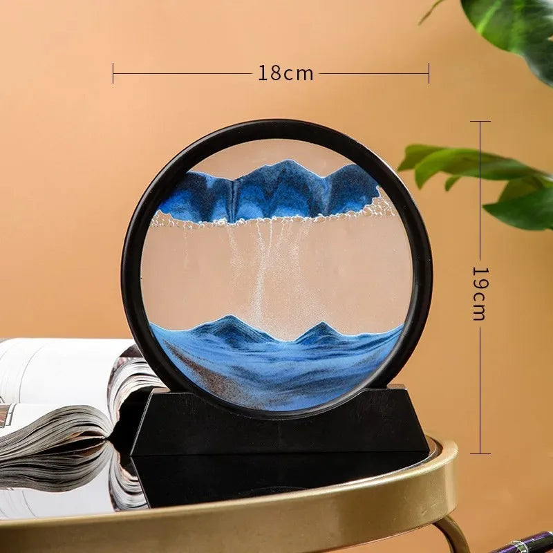 3D Moving Sand Art Hourglass for Home and Office Deco