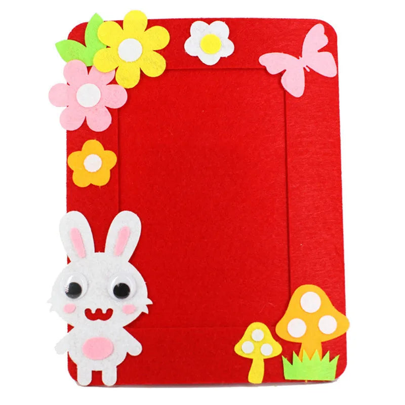 3Pcs DIY Cartoon Animal 6-Inch Photo Frame Craft Set for Kids