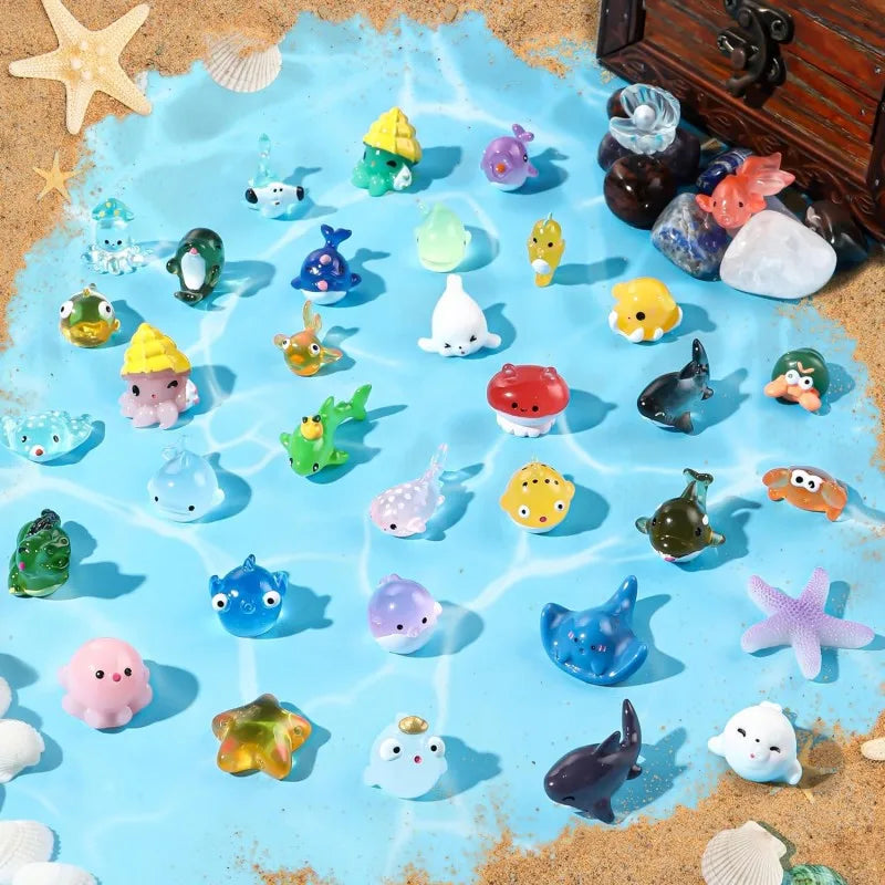 Mini Ocean Resin Sea Animal Figurines for DIY Landscape Decor