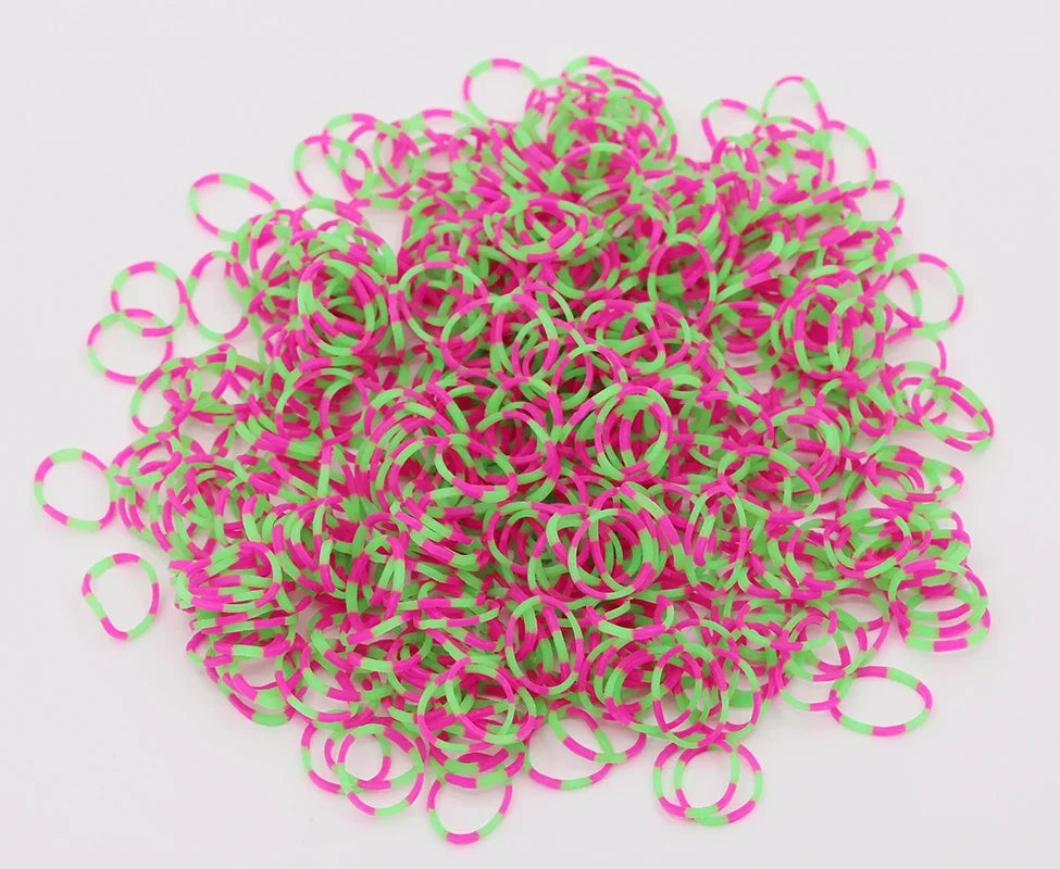 Double Color Rubble Loom Bands Bracelet DIY Jewelry Kit