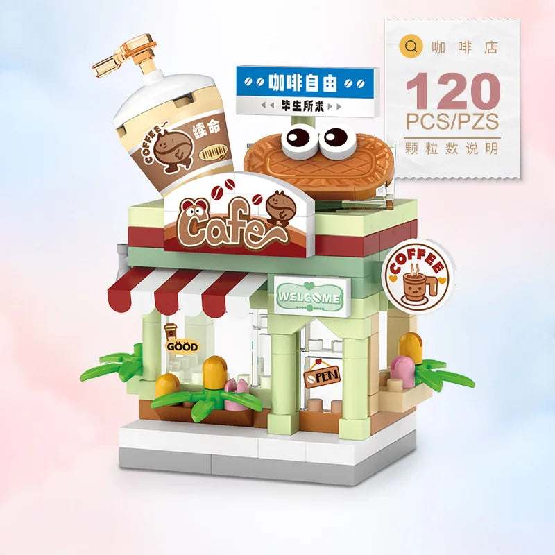 Restaurant & Dessert Street View Building Blocks Kit