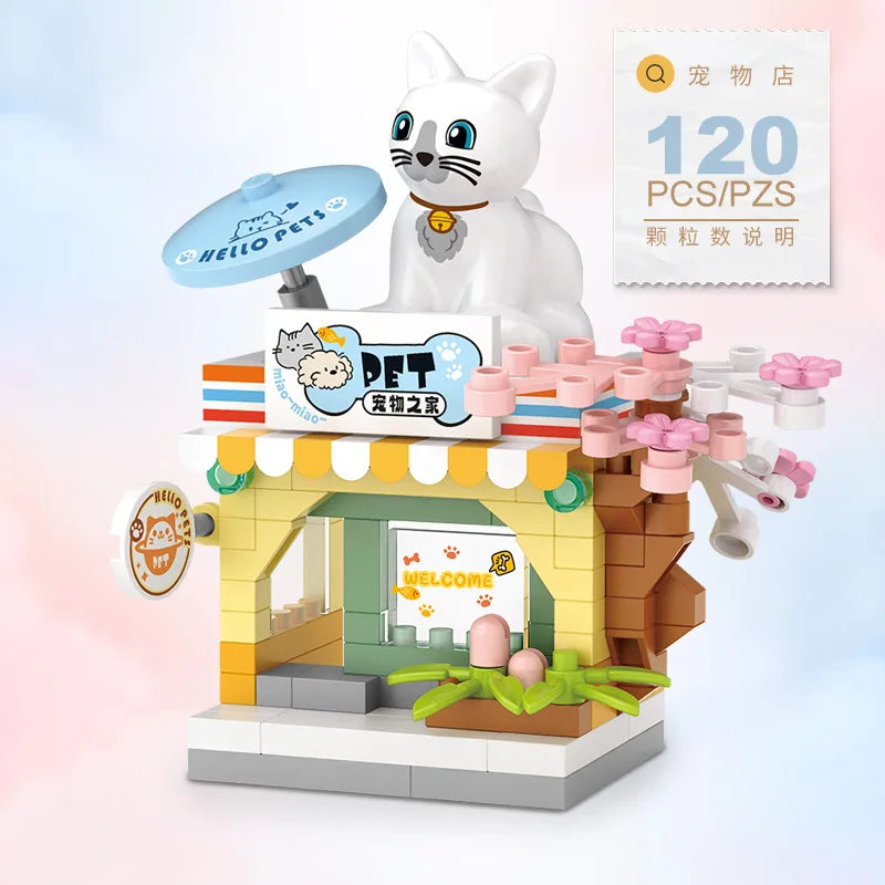 Restaurant & Dessert Street View Building Blocks Kit