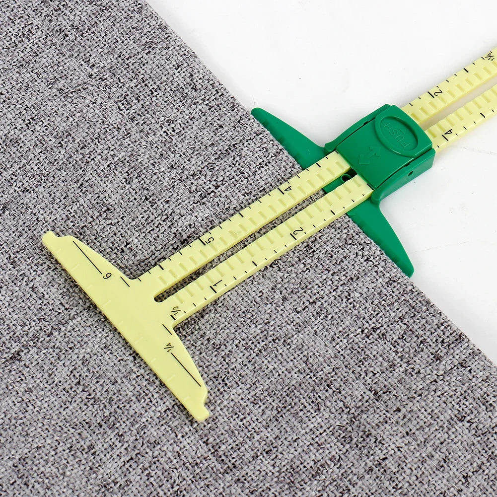 5-IN-1 Sewing Seam Ruler Gauge – Aluminum & Plastic