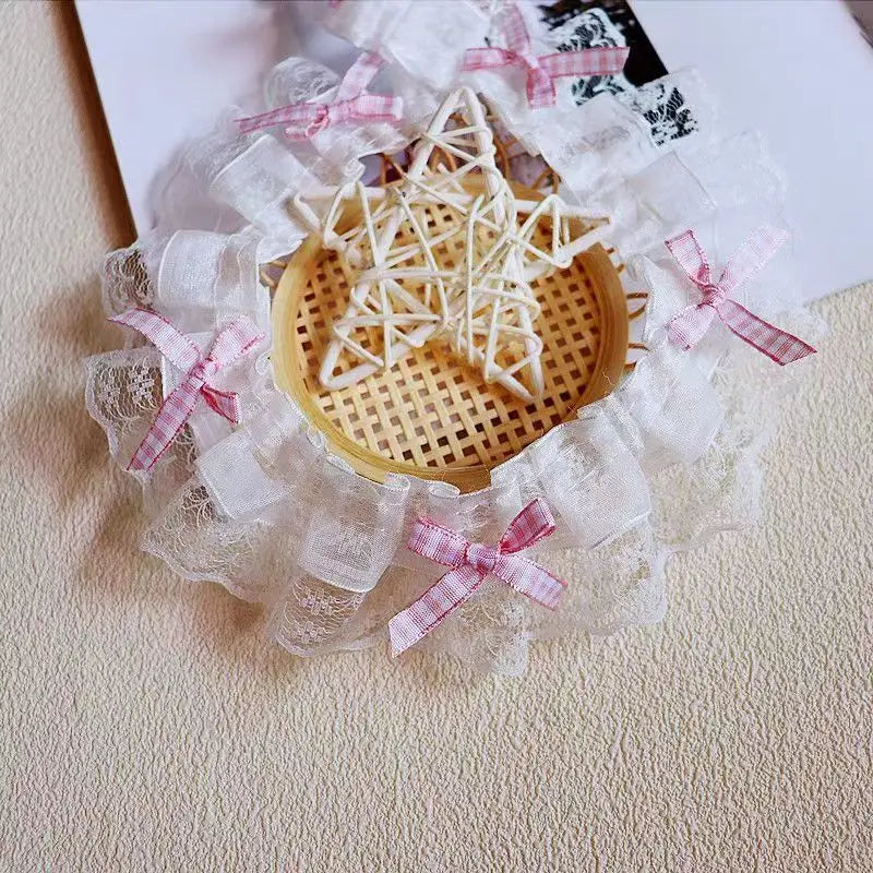 Plaid Bow Tie Lace Applique for DIY Crafts