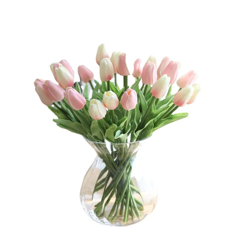 Silicone Artificial Tulip Bouquet – Realistic Floral Stems for Home & Wedding Decor