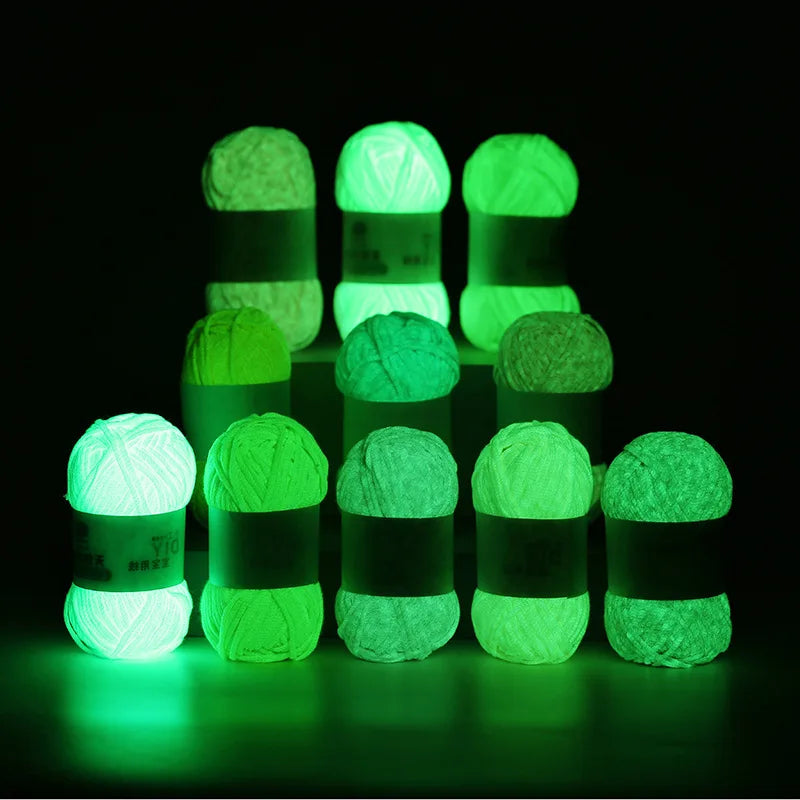 50g Glow-in-the-Dark Yarn – Luminous Wool for DIY Knitting & Crochet