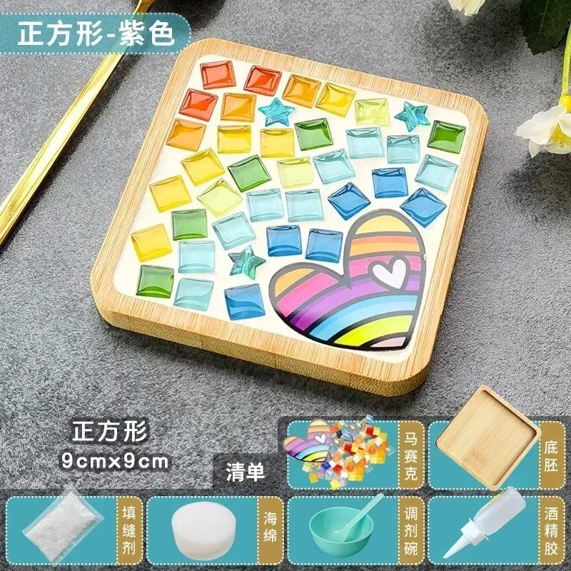DIY Bamboo Mosaic Coaster Kit for Kids