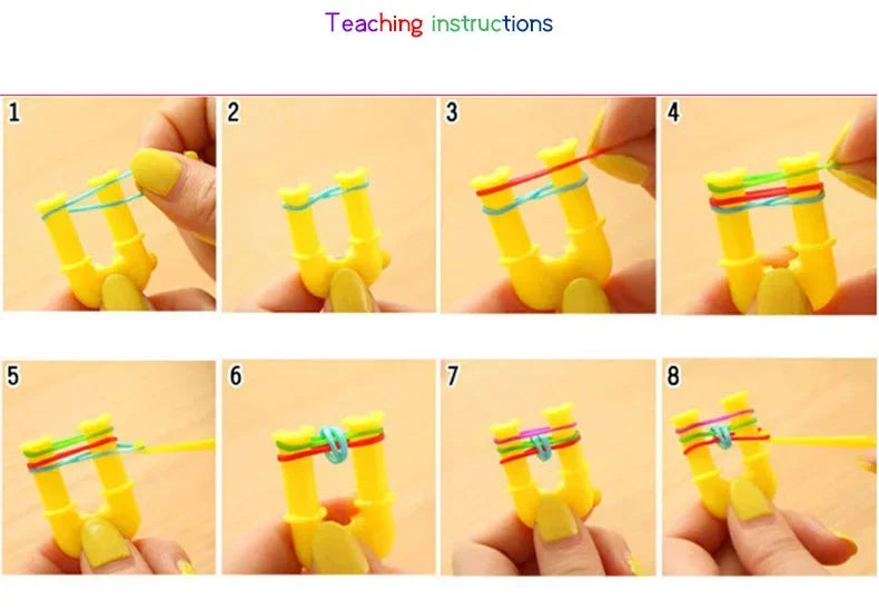 Double Color Rubble Loom Bands Bracelet DIY Jewelry Kit