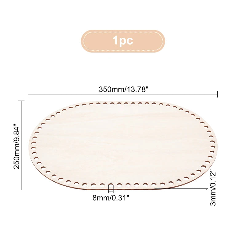 Wooden Rectangle Crochet Basket Bottom (3 Sizes)