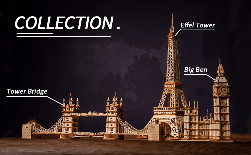 Robotime 3D Wooden Landmark Puzzle Kit