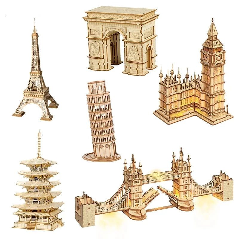 Robotime 3D Wooden Landmark Puzzle Kit