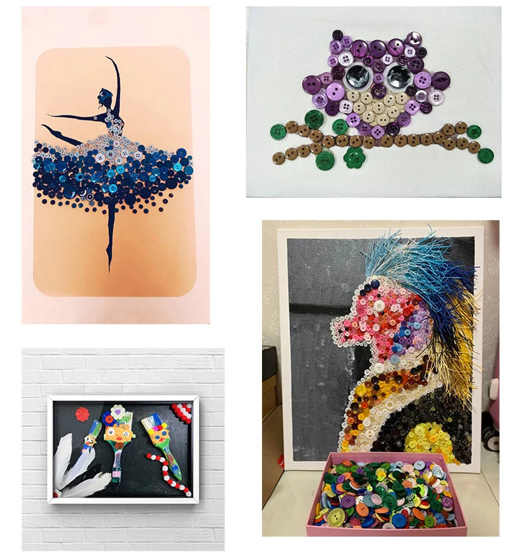 100pcs Mixed Color Round Resin Buttons – DIY Sewing Accessories