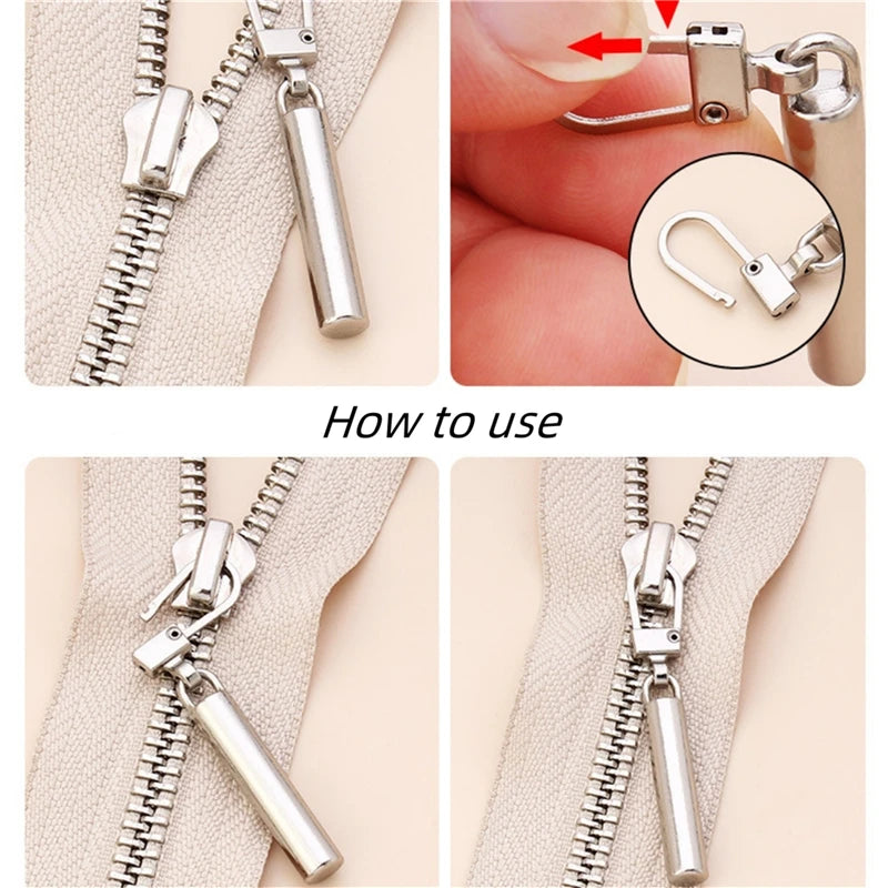 5pcs Detachable Metal Zipper Pull Tabs for Repair