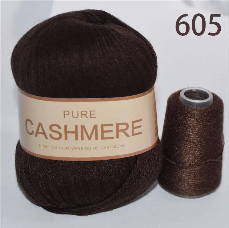 5pcs Pure Mongolian Cashmere Yarn – 3-Ply Worsted Hand Knitting Thread