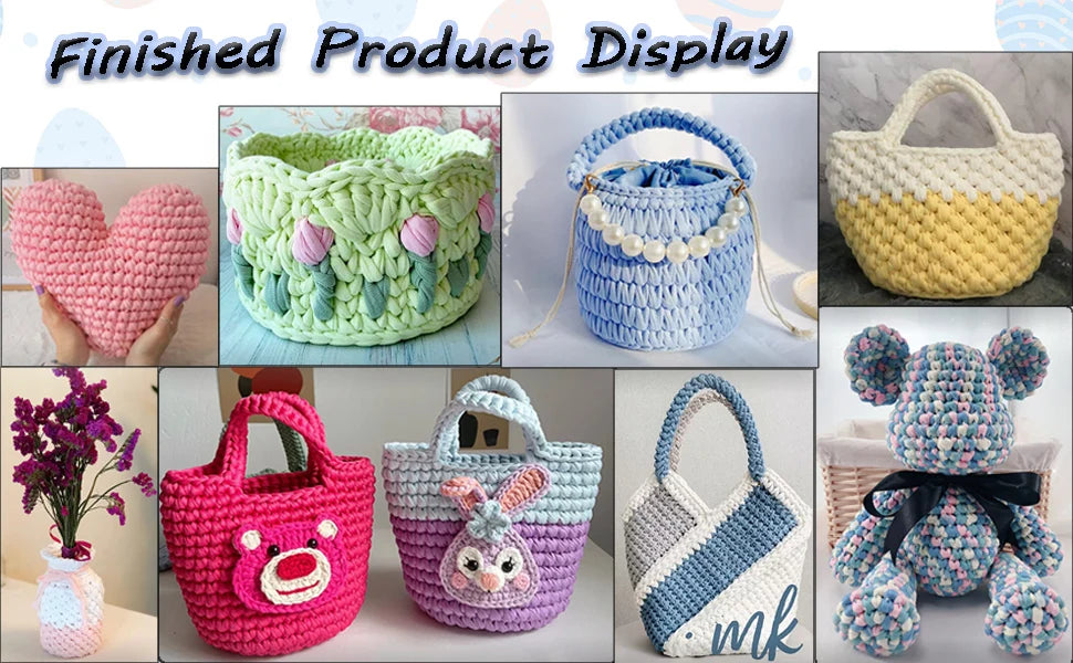 400g Thick T-Shirt Yarn – Elastic Fabric for DIY Crochet & Knitting