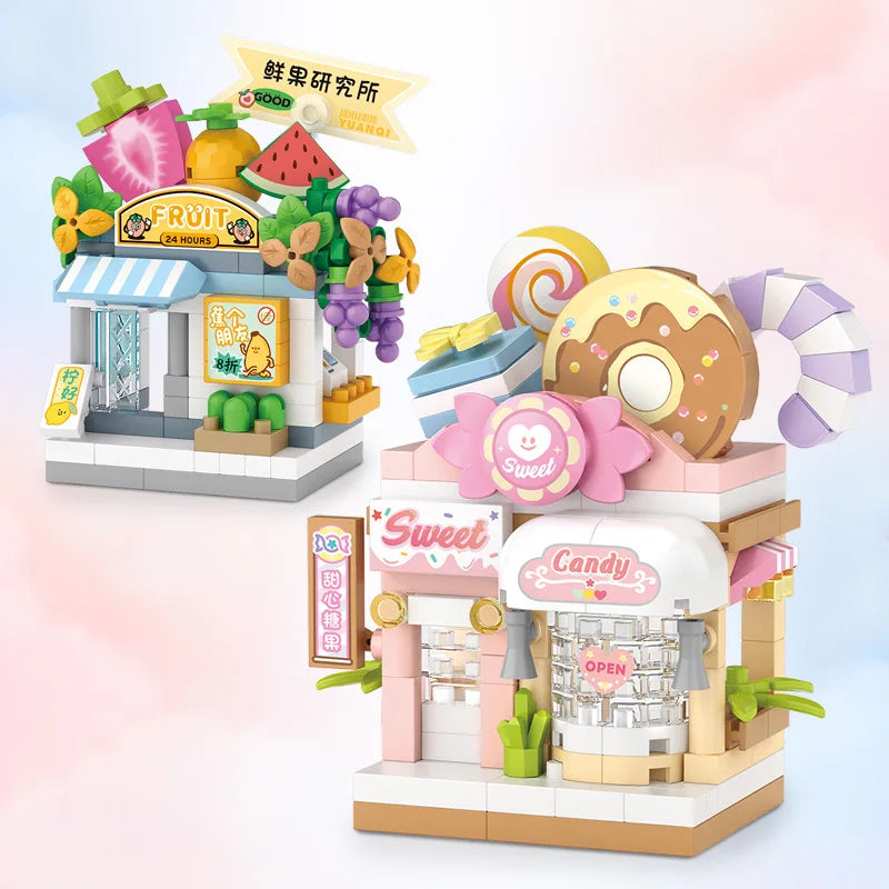 Restaurant & Dessert Street View Building Blocks Kit