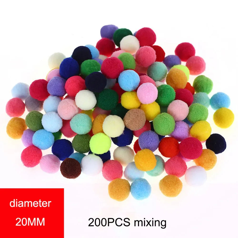 Mixed Size Fluffy Pom Pom Balls for DIY Crafts
