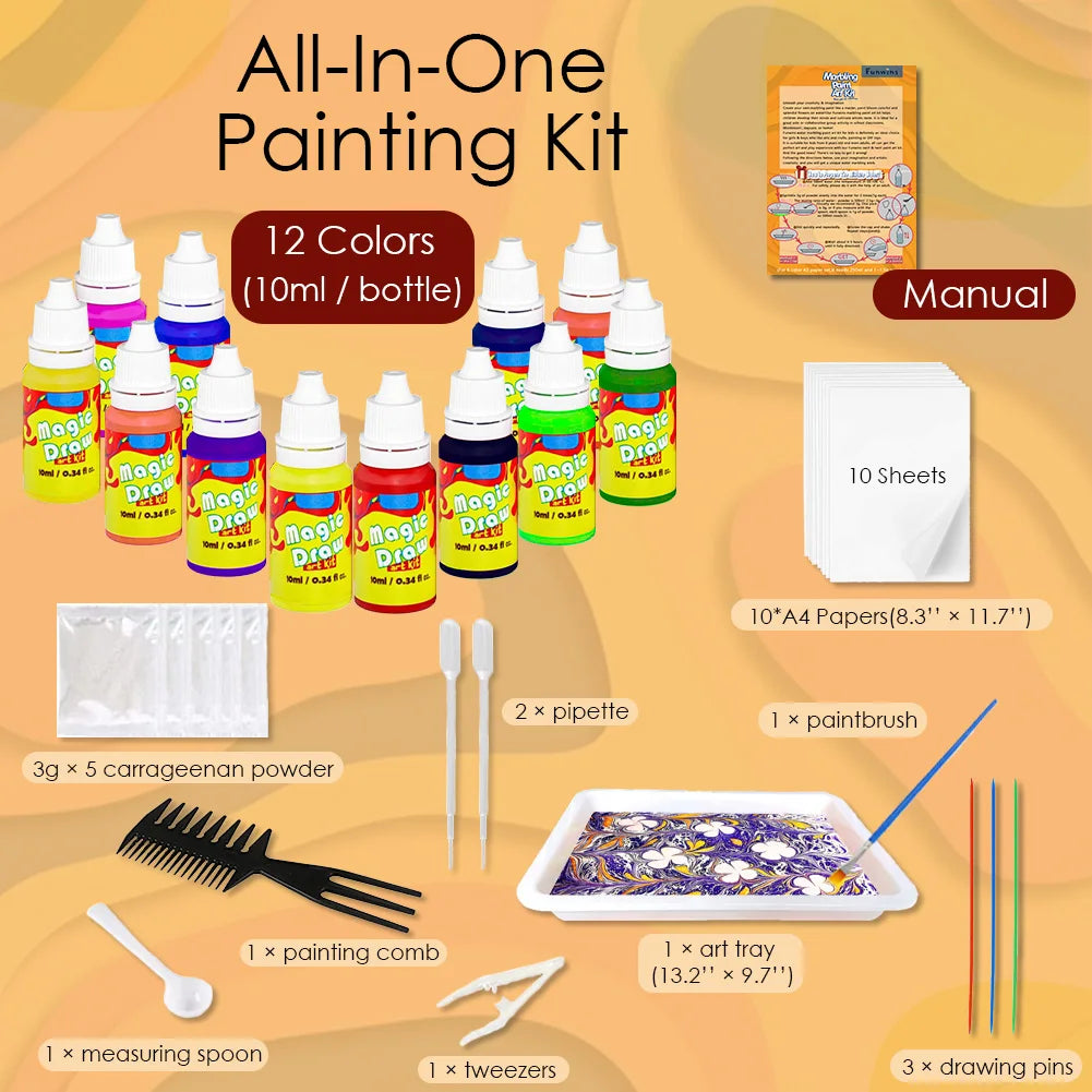 Marble Painting Kit for Kids – Water Marbling Art Set