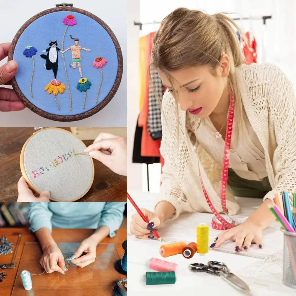 10-Color Polyester Sewing Thread Set – 400 Yards Each