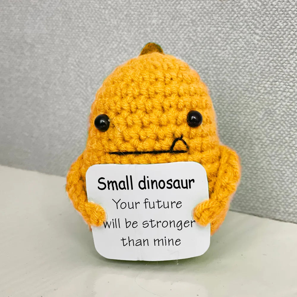 Crochet Positive Energy Shark – Handmade Ornament with Affirmation Card