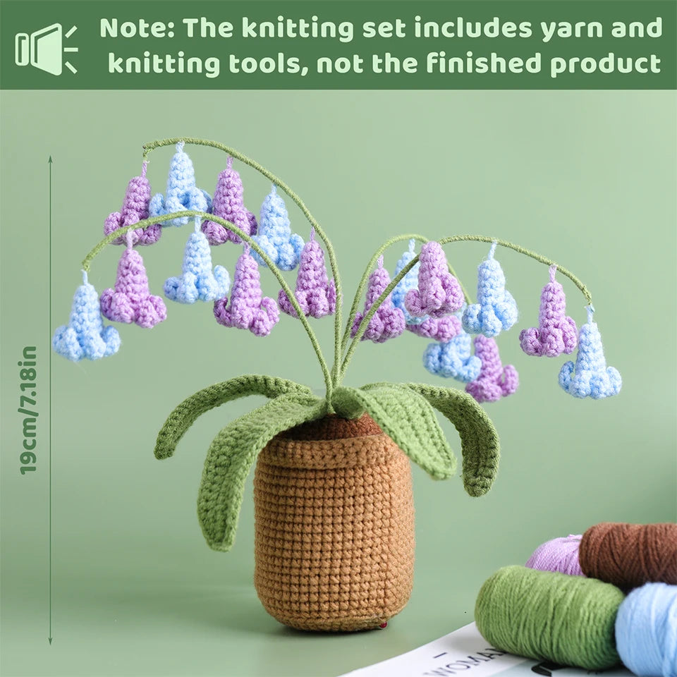 KRABALL Moth Orchid Crochet Kit for Beginners