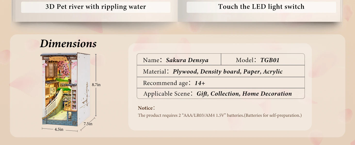 Robotime Rolife DIY Book Nook Miniature Dollhouse