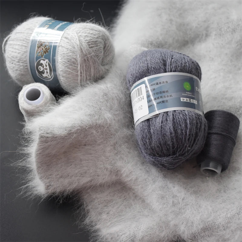 5 Pcs Cashmere Mink Fur Yarn for Hand Knitting  Long Plush Wool Crochet Knitting Yarn for Fall Winter Luxury Needlework Diy Knit