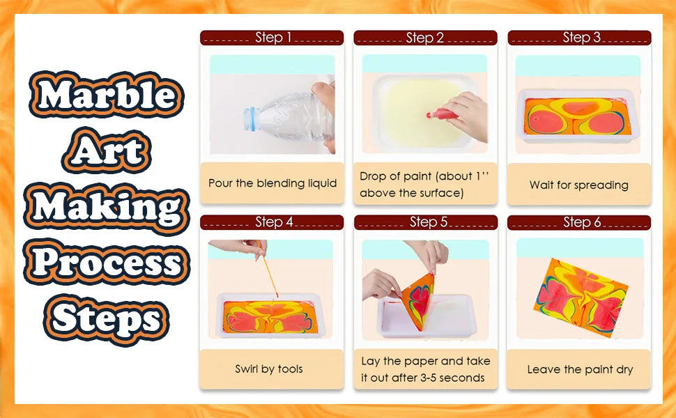 Marble Painting Kit for Kids – Water Marbling Art Set