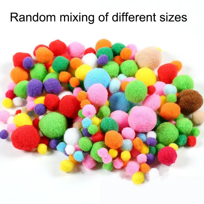 Mixed Size Fluffy Pom Pom Balls for DIY Crafts