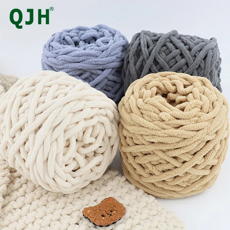 QJH Chunky Knitting Yarn – 100g Jumbo Polyester Craft Ball