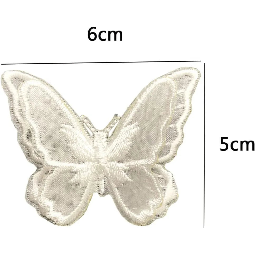 10Pcs Embroidered Butterfly Iron-On Patches