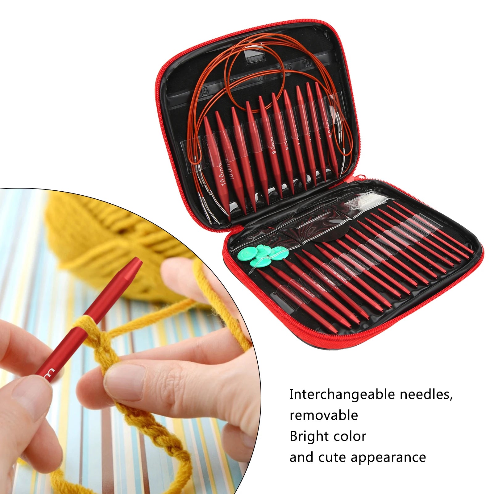 Interchangeable Knitting Needles Set – Circular & Detachable Crochet Kit
