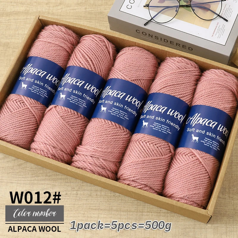 500g Coarse Alpaca Wool Yarn – Warm Handwoven Knitting Yarn