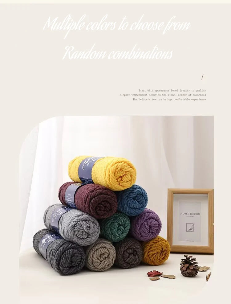 500g Coarse Alpaca Wool Yarn – Warm Handwoven Knitting Yarn