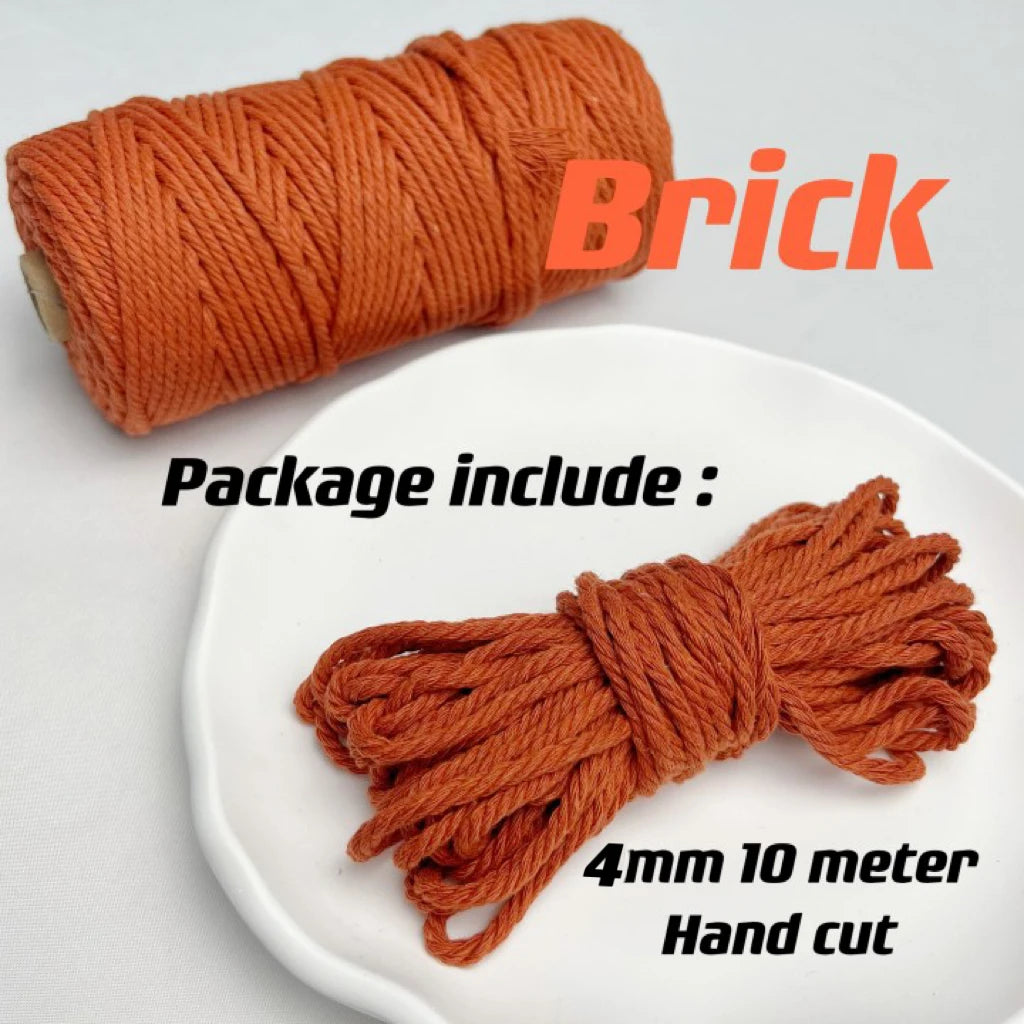 10m 4mm Braided Cotton Macrame Rope – Natural DIY Craft Cord