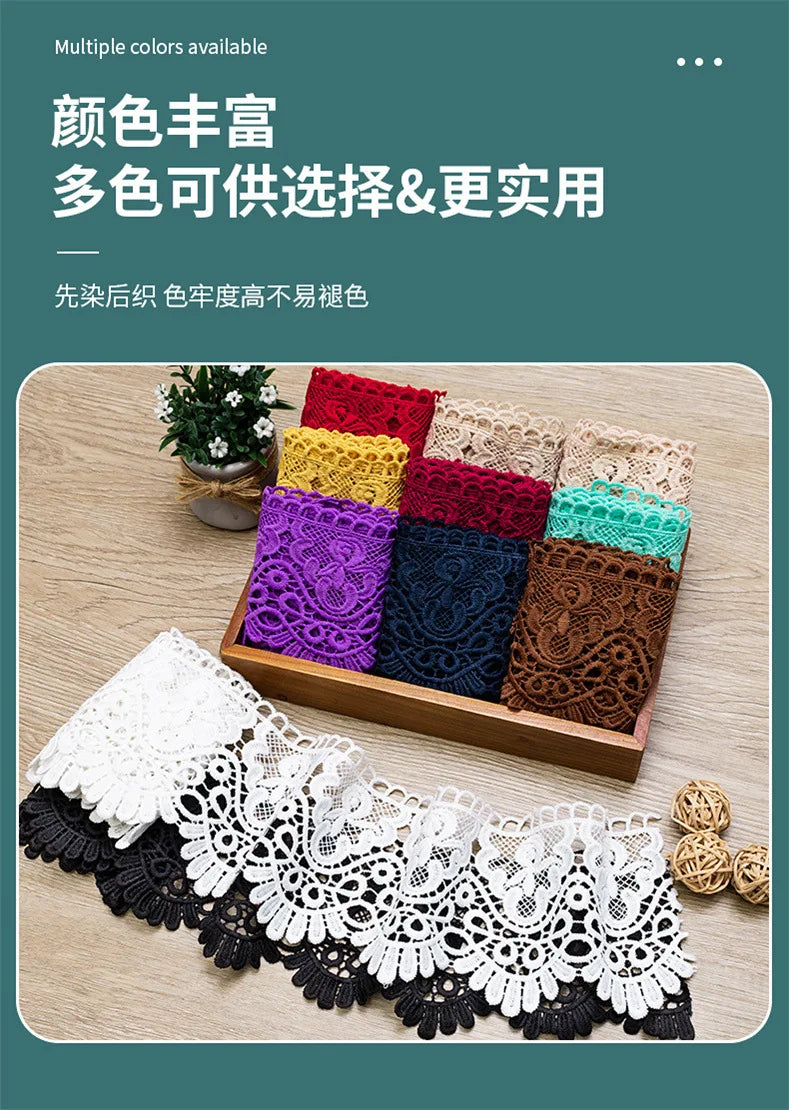 10cm Hollow Floral Embroidered Elastic Lace Trim