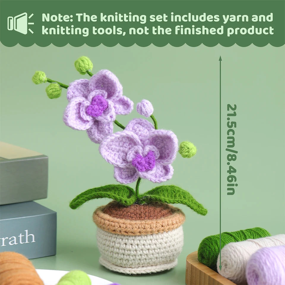 KRABALL Moth Orchid Crochet Kit for Beginners