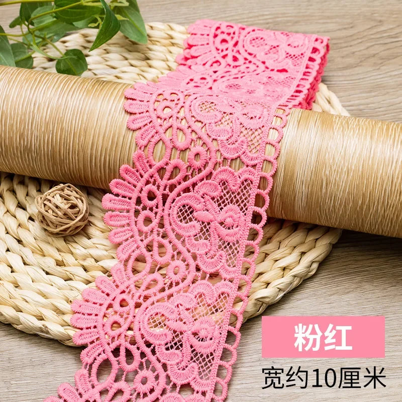 10cm Hollow Floral Embroidered Elastic Lace Trim