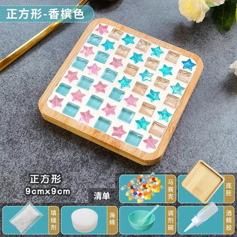 DIY Bamboo Mosaic Coaster Kit for Kids