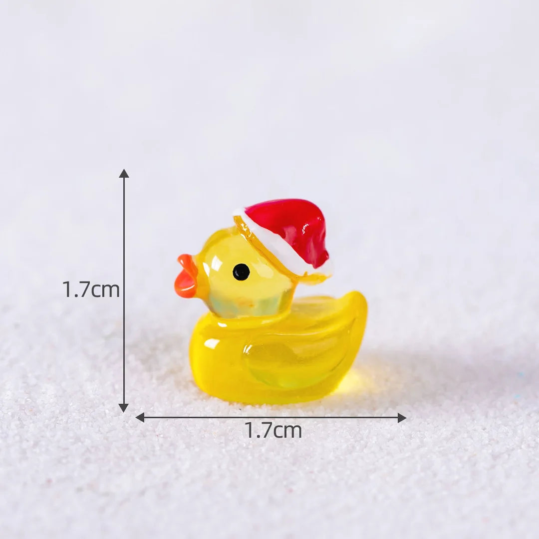 50pcs Luminous Mini Duck Figurines for Fairy Garden Decor