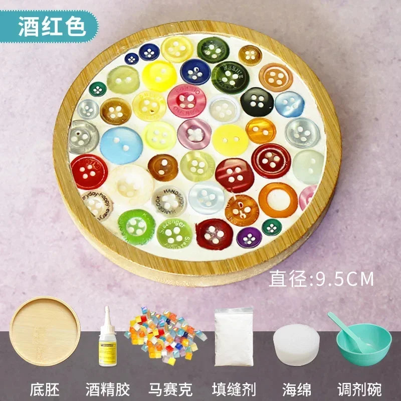 DIY Bamboo Mosaic Coaster Kit for Kids