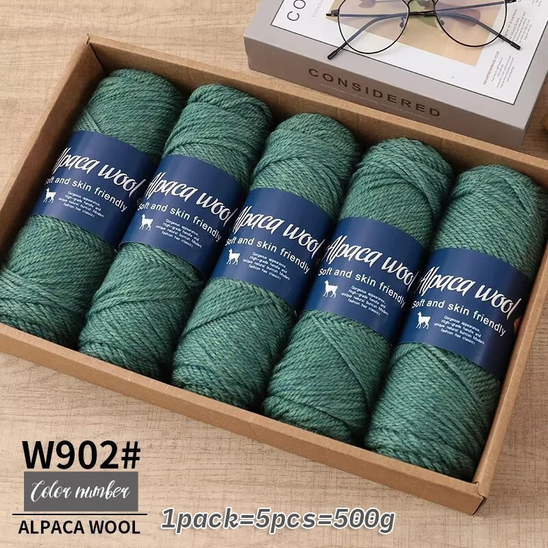 500g Coarse Alpaca Wool Yarn – Warm Handwoven Knitting Yarn
