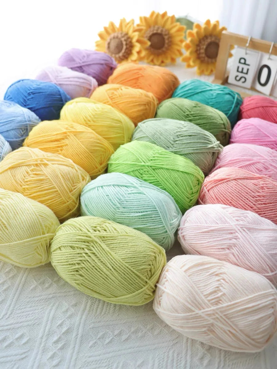 50g Soft Milk Cotton Yarn – Hand Knitting & Crochet Thread