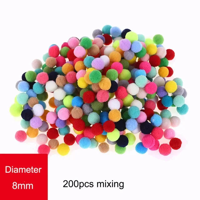 Mixed Size Fluffy Pom Pom Balls for DIY Crafts