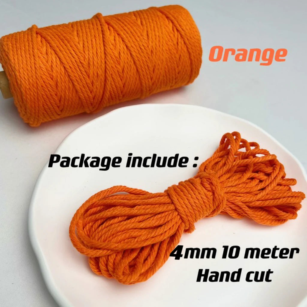 10m 4mm Braided Cotton Macrame Rope – Natural DIY Craft Cord