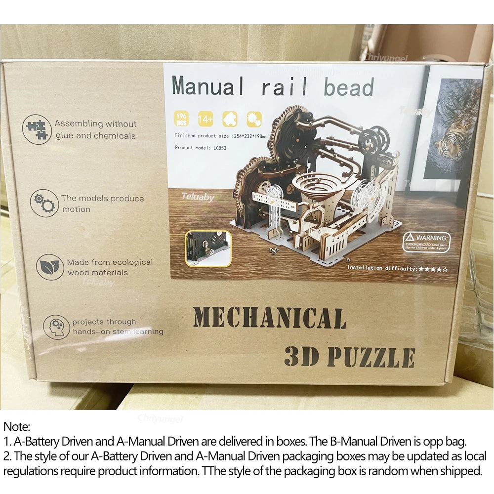 3D Wooden Marble Run Puzzle – Mechanical Model Kit